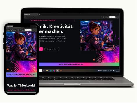 Referenzprojekt Tüftelwerk – Kurse und Workshops in Lübeck, Website umgesetzt von TraveSystems