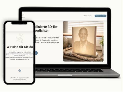 Referenzprojekt Trauerlichter – Onlineshop und Website für Trauerkerzen, umgesetzt von TraveSystems